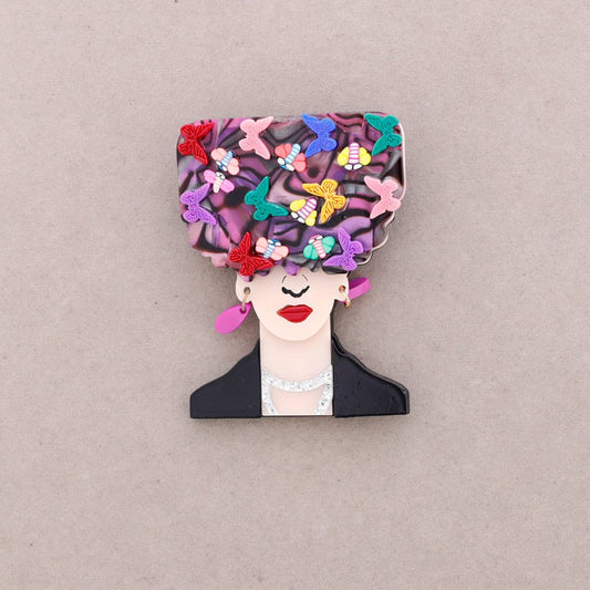 Spilla Frida in resina primavera