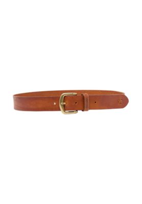 WRANGLER Cintura Uomo West 40 mm in pelle pieno fiore anilina Cognac