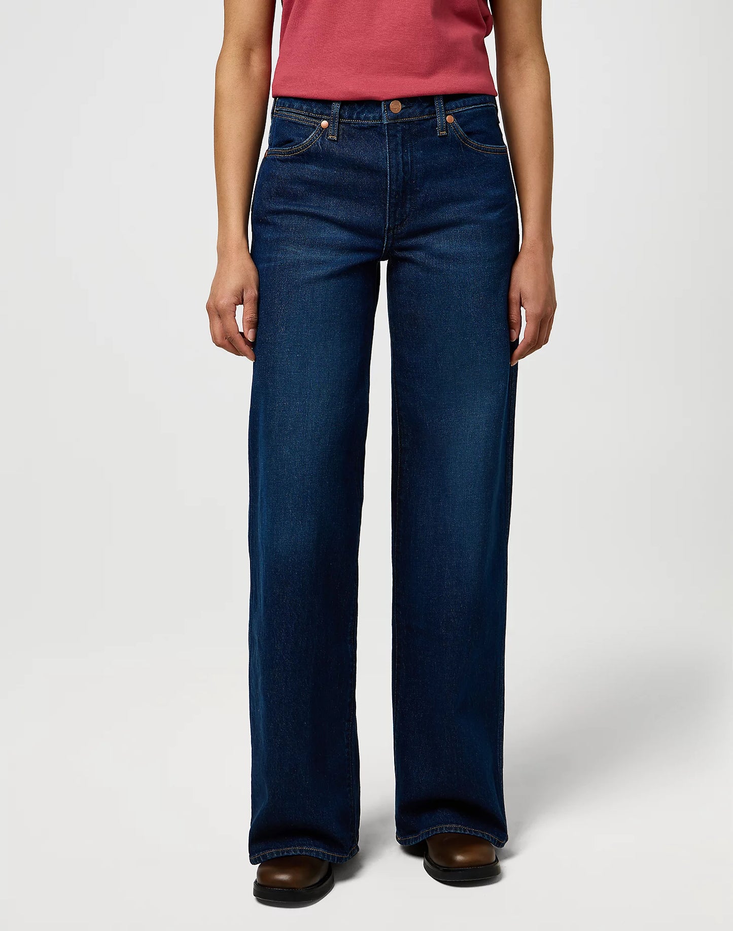 WRANGLER Jeans Donna gamba ampia denim stretch Whirlpool “World Wide”