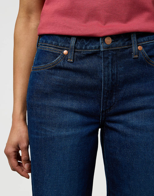WRANGLER Jeans Donna gamba ampia denim stretch Whirlpool “World Wide”