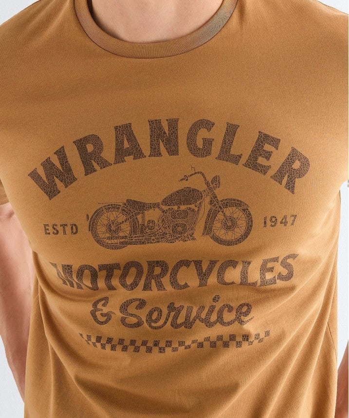 Wrangler T-shirt Uomo girocollo con stampa in cotone
