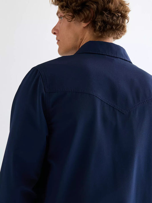 Wrangler Giacca Uomo Coaches con carré western in cotone Blu