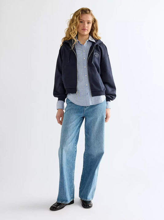 Wrangler · Felpa donna oversize cappuccio zip cotone