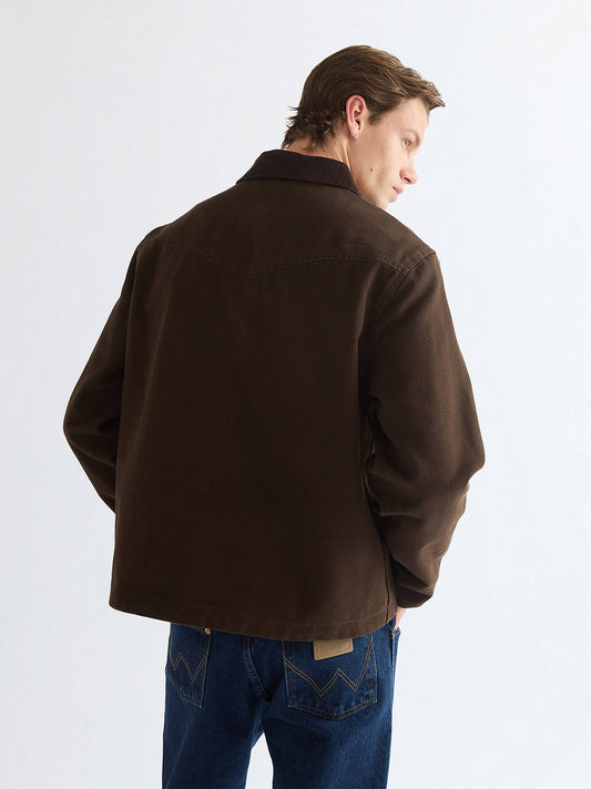 Wrangler giacca Utility uomo Chocolate Torte retro