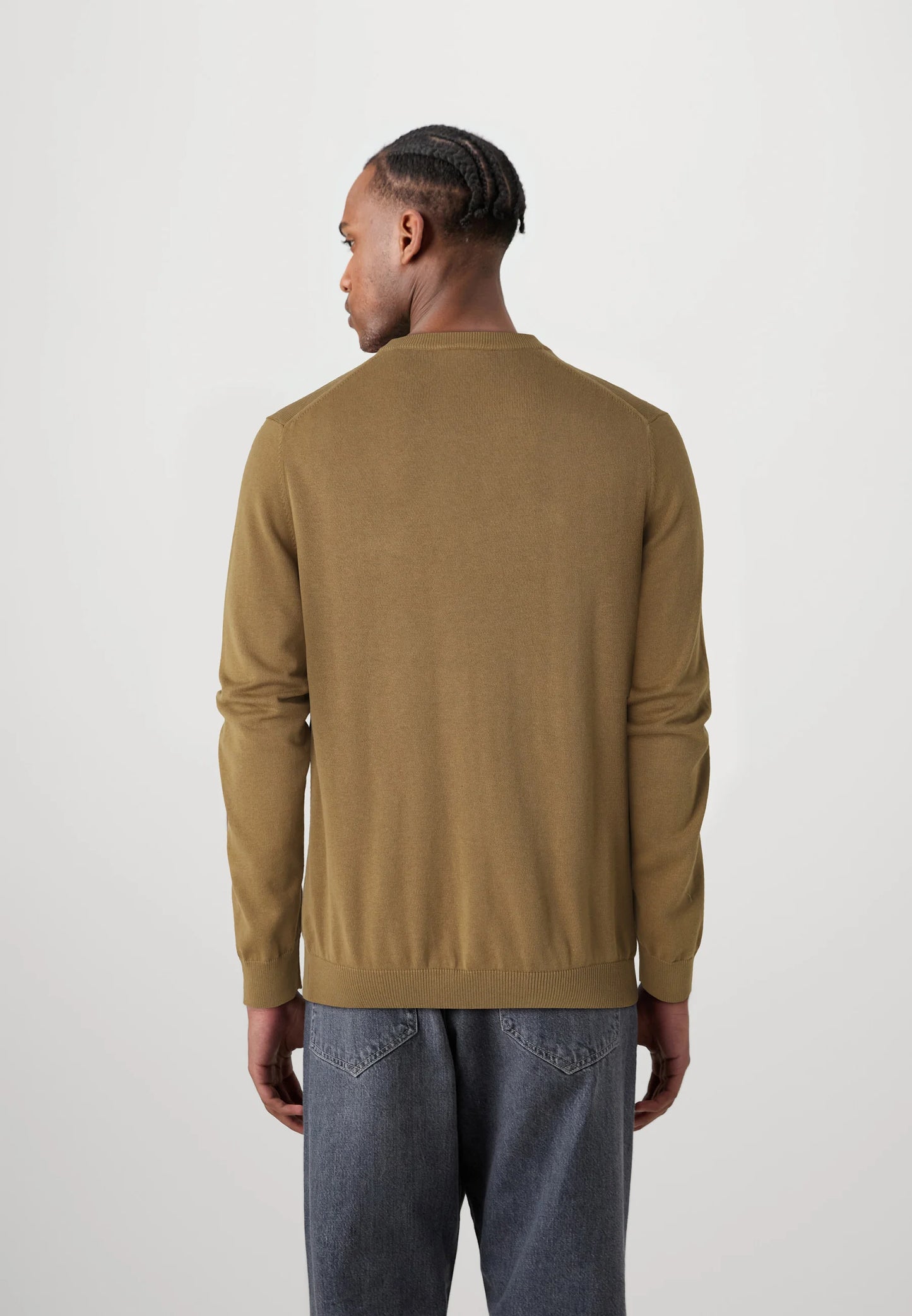 LACOSTE Maglione Uomo girocollo in Lana e Poliamide Marrone chiaro