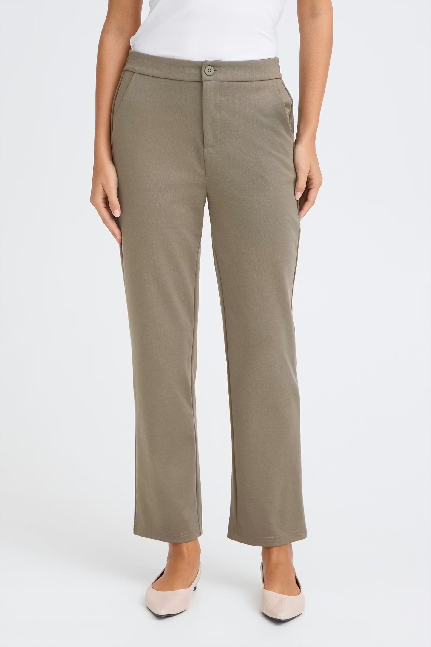 Fransa Pantalone Donna Gamba Dritta in Misto Viscosa