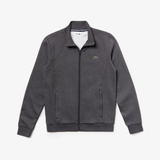 Lacoste Felpa Uomo con zip in pile misto cotone Grigia