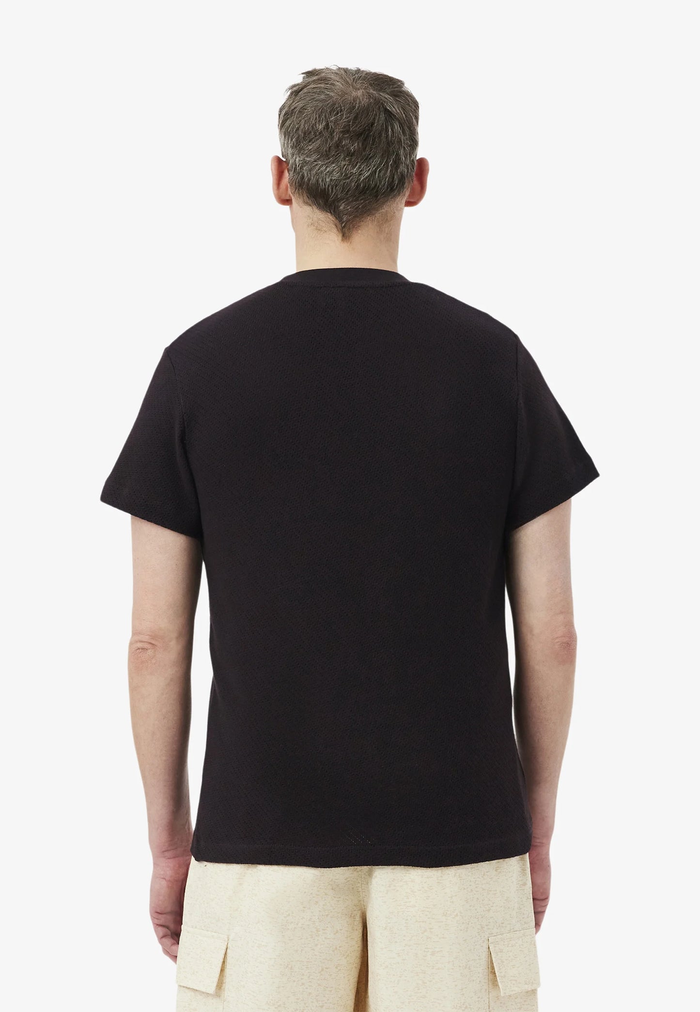 Lacoste T-Shirt Uomo Manica Corta in Cotone Pique Marrone