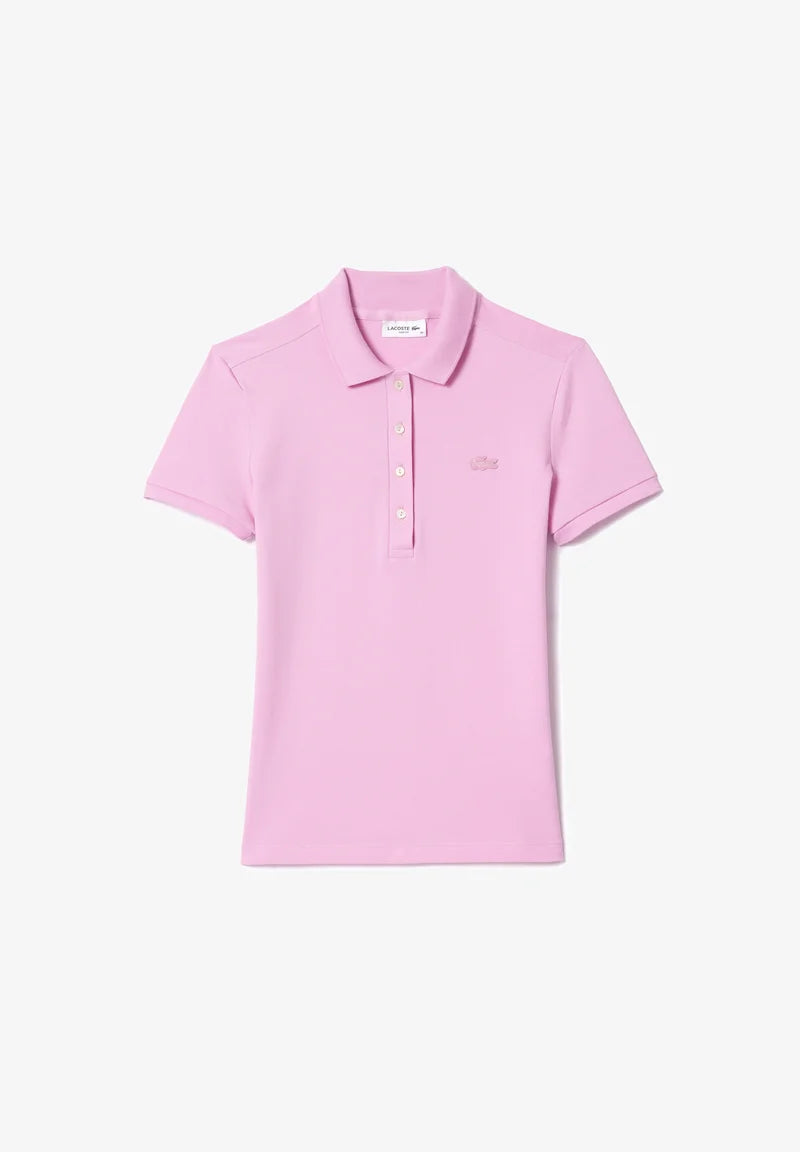 Lacoste Polo Donna Slim fit in Piqué di cotone stretch manica corta Rosa