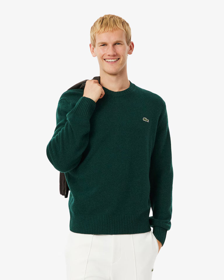 LACOSTE Maglione Uomo girocollo in lana cardata