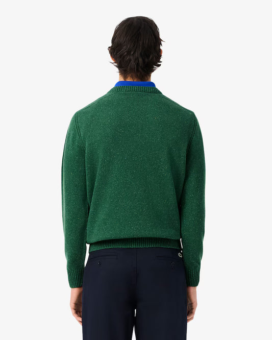 LACOSTE Maglione Uomo girocollo in lana e seta Verde