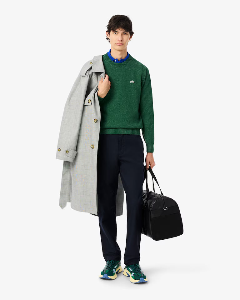 LACOSTE Maglione Uomo girocollo in lana e seta Verde