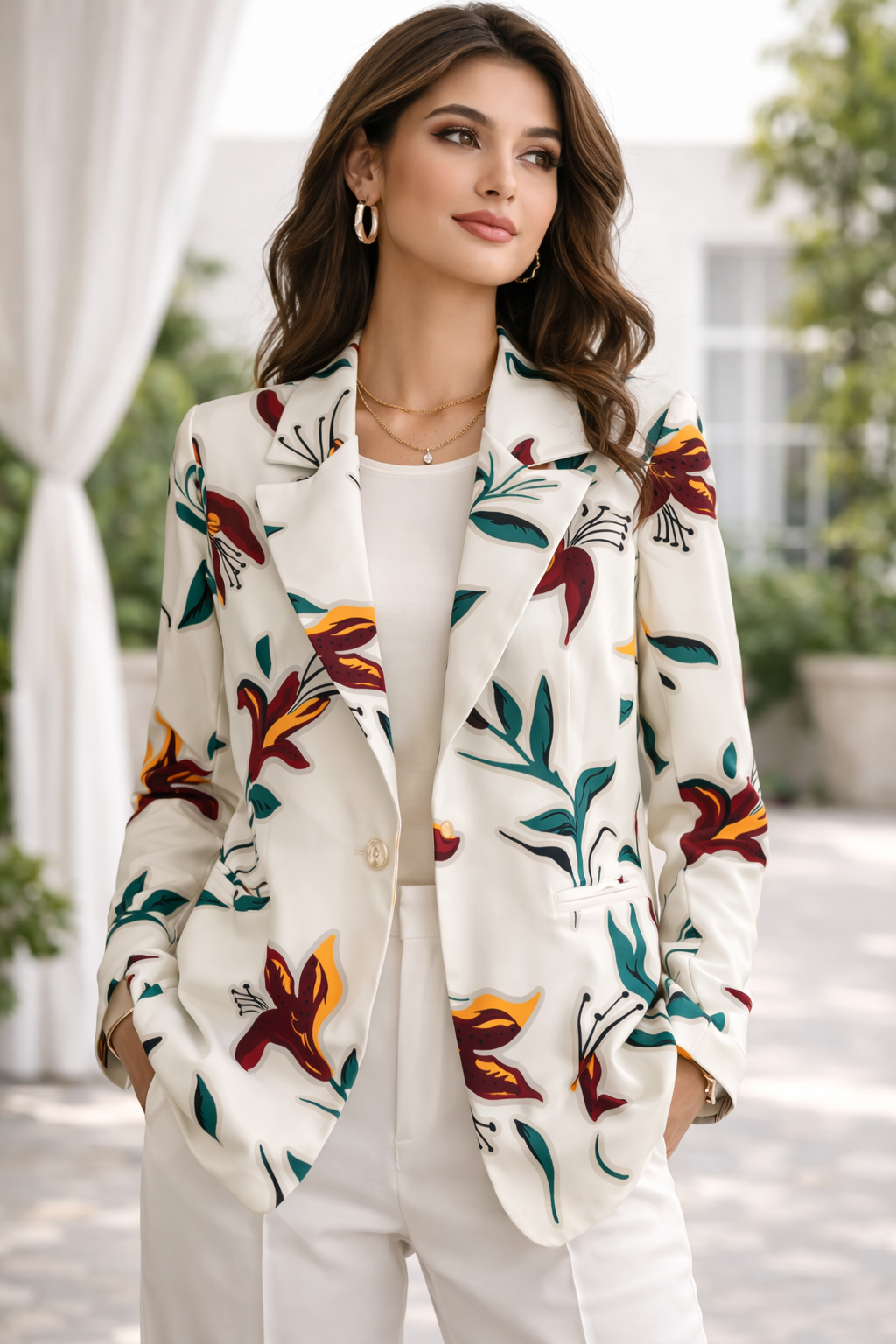Rebeka Ross · Blazer donna monopetto floreale