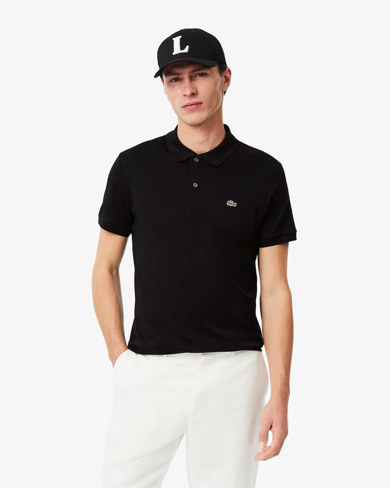 LACOSTE Polo Uomo Manica Corta Cotone Pima Nero