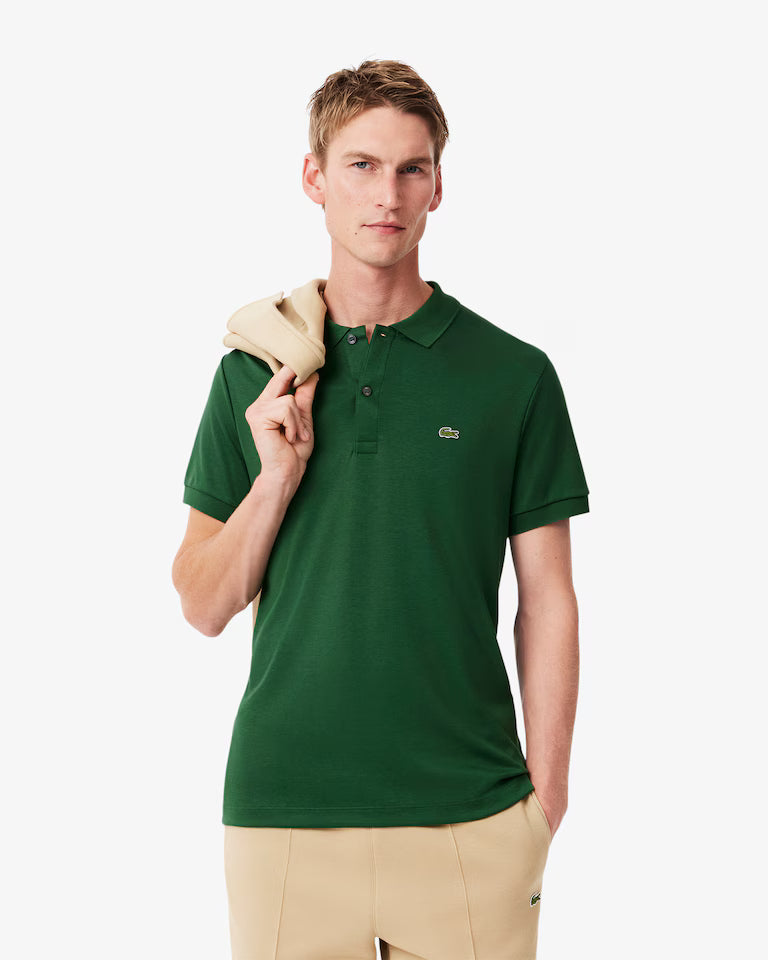LACOSTE Polo Uomo Manica Corta Cotone Pima Verde