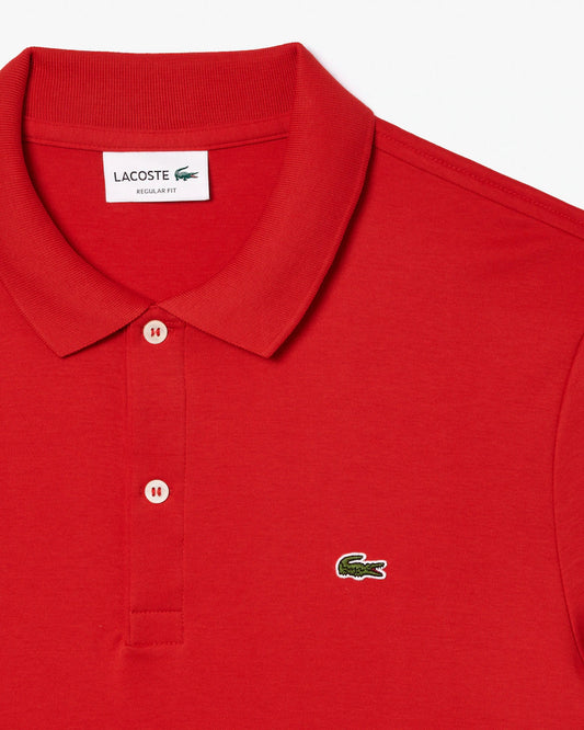 LACOSTE Polo Uomo Manica Corta Cotone Pima Rosso