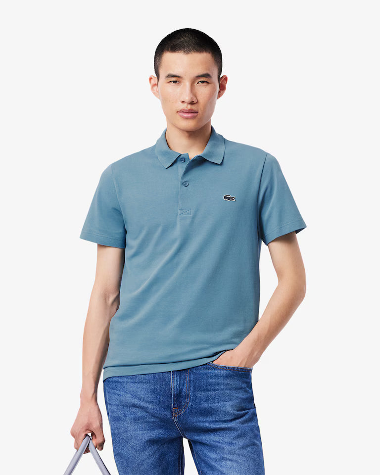 Polo Uomo Lacoste DH5522 Cotone Traspirante Manica Corta Celeste HD9