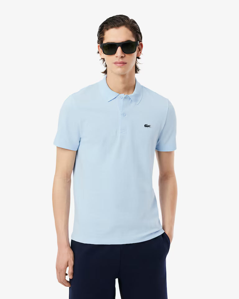 Polo Uomo Lacoste DH5522 Cotone Traspirante Manica Corta Celeste T01