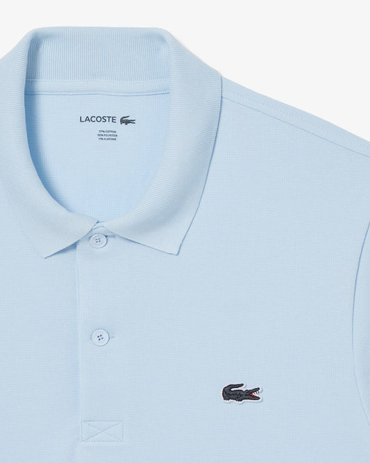 Polo Uomo Lacoste DH5522 Cotone Traspirante Manica Corta Celeste T01