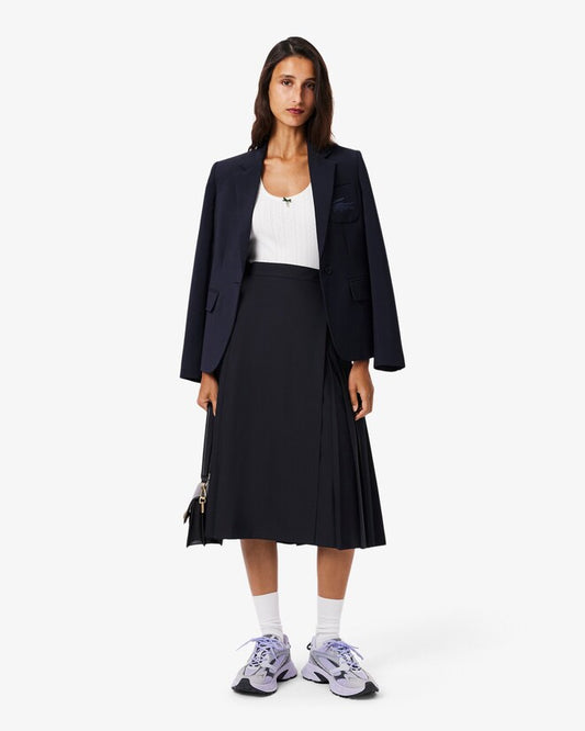 LACOSTE Gonna midi a portafoglio plissettata in lana