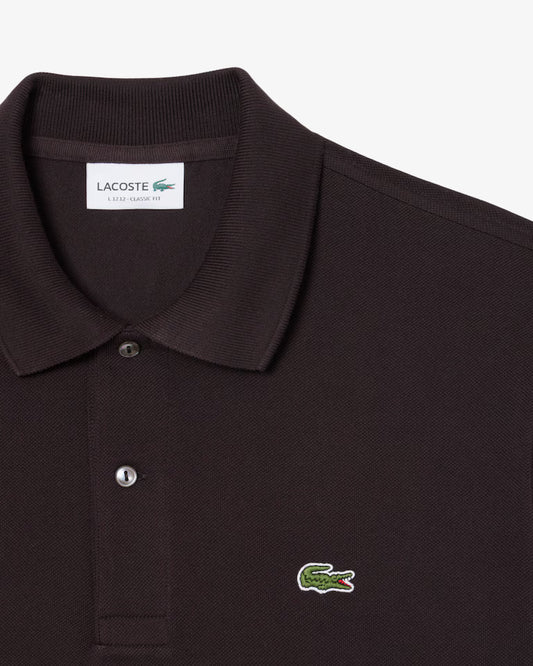 Lacoste Polo Uomo Manica Corta in Cotone Piqué Marrone