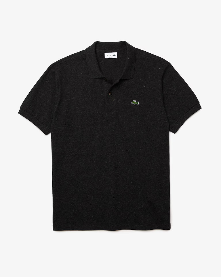 Lacoste Polo Uomo Manica Corta in Cotone Piqué Grigio Melange