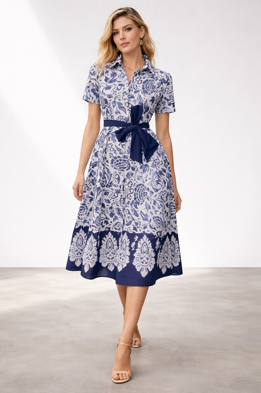 Rebeka Ross · Abito camicia donna midi fantasia floreale