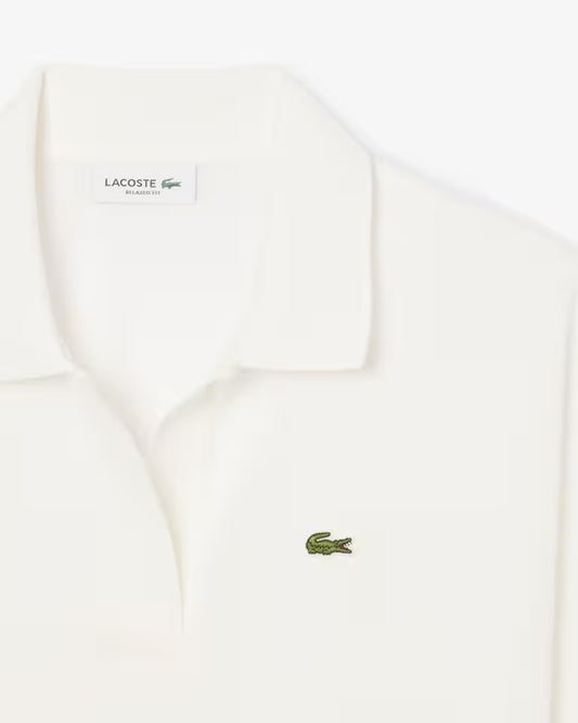 LACOSTE Polo Donna Relaxed fit in Piqué fluido manica corta Bianco