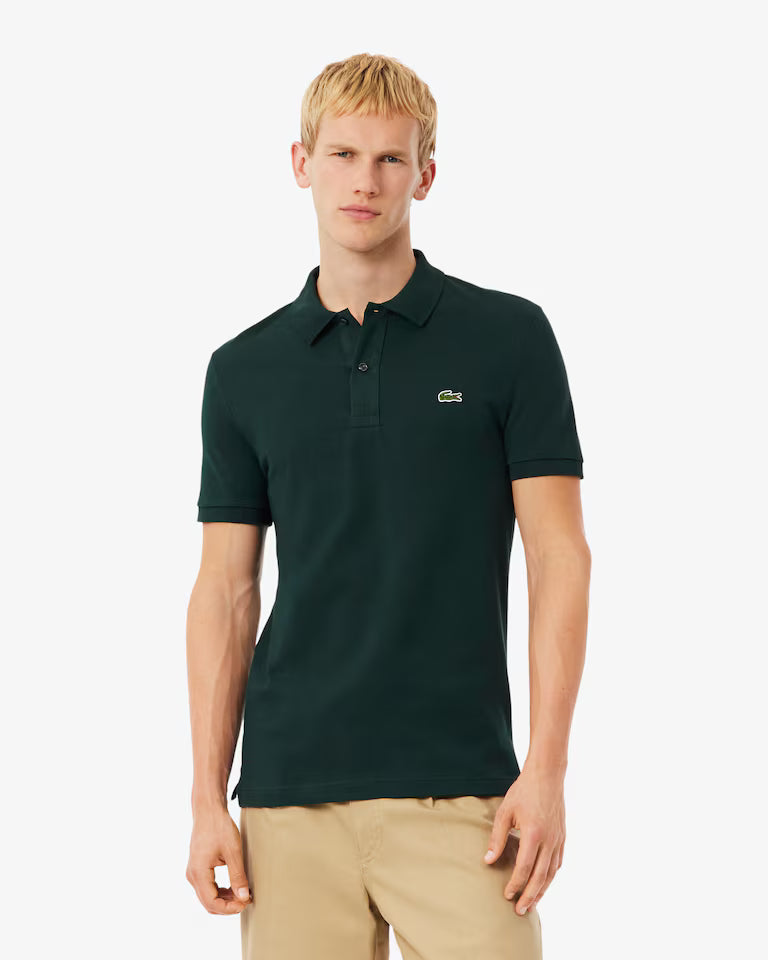 Lacoste Polo Uomo Slim Fit Piqué Manica Corta Verde
