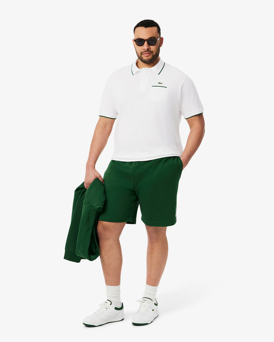 LACOSTE Polo Uomo Classic Fit con Tasca e Bordi a Contrasto Bianco