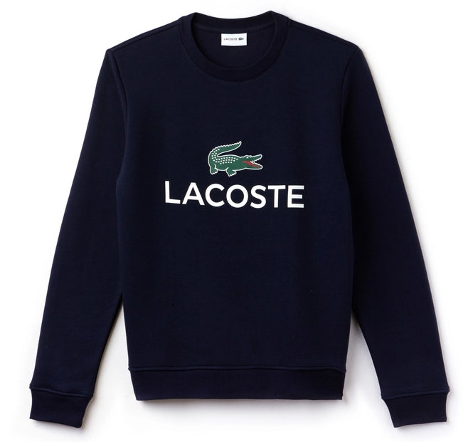 LACOSTE Felpa Uomo con stampa in cotone felpato
