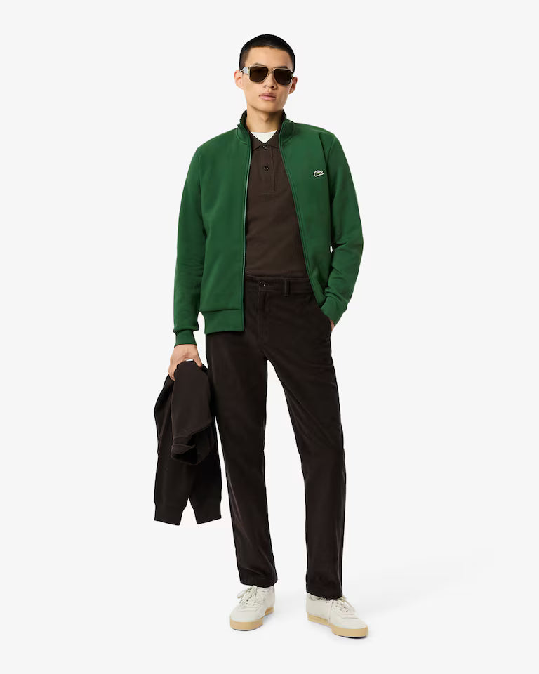 LACOSTE Felpa Uomo a collo alto con zip in cotone organico spazzolato