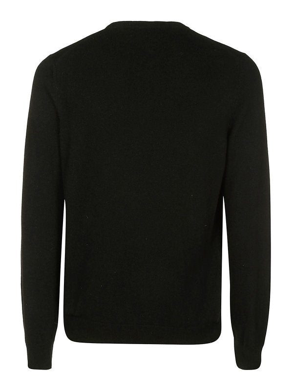 Lacoste Maglione Uomo girocollo in Lana e Poliamide Nero