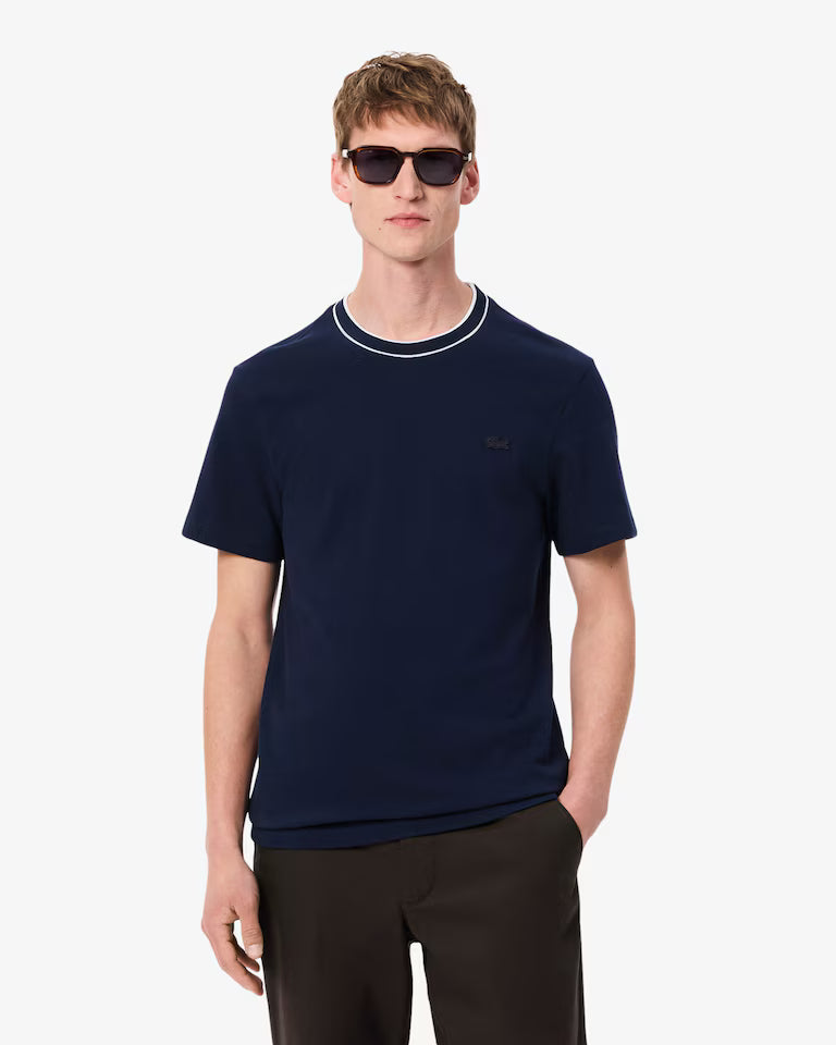 Lacoste T-Shirt Uomo Manica Corta in Cotone Pique Blu
