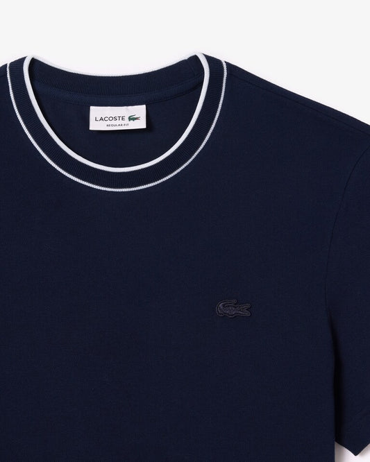 Lacoste T-Shirt Uomo Manica Corta in Cotone Pique Blu