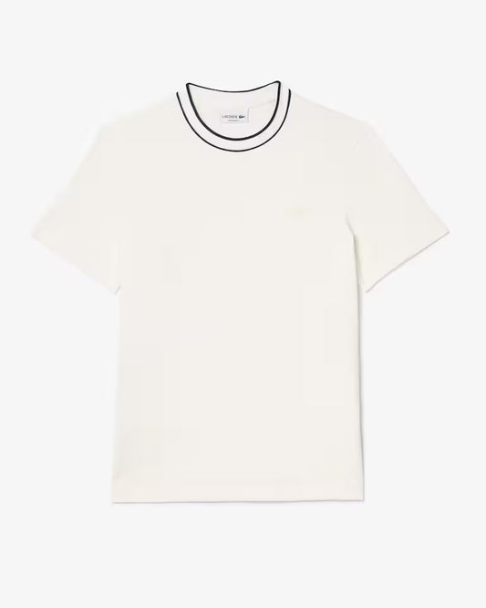 Lacoste T-Shirt Uomo Manica Corta in Cotone Pique Bianca