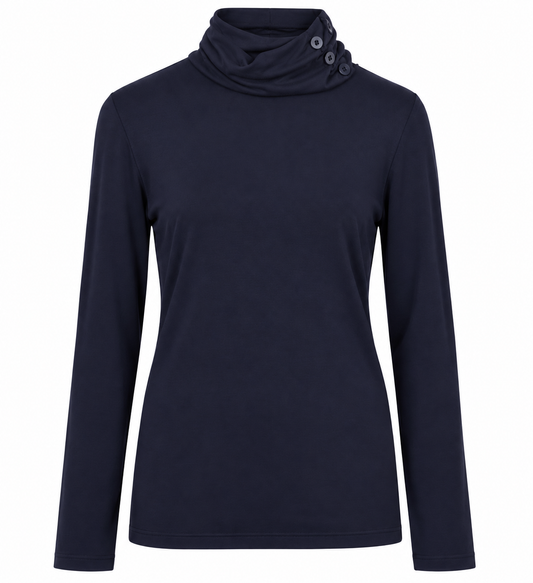 Rebeka Ross · maglia collo alto con bottoncini misto cashmere