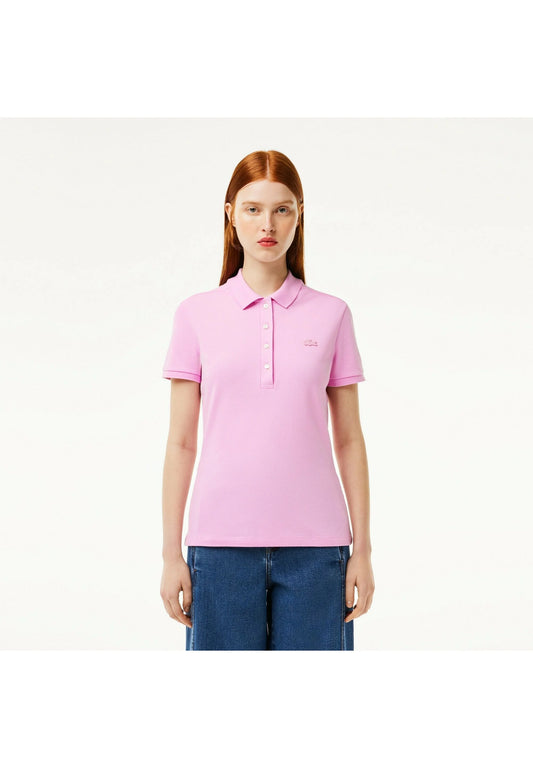 LACOSTE Polo Donna Slim fit in Piqué di cotone stretch manica corta Rosa