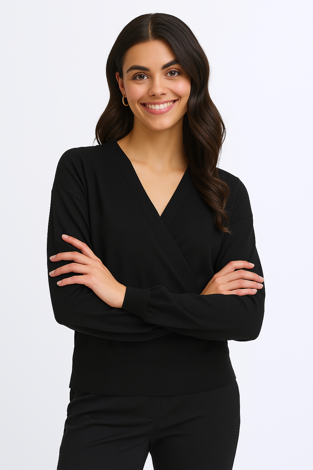 FRANSA Maglione Donna incrociato scollo a V in Viscosa