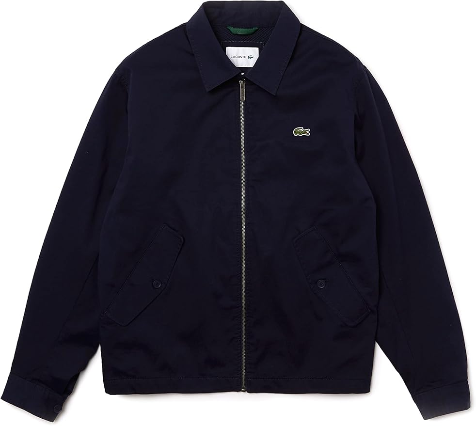 Lacoste Giacca zip-up corta in gabardine di cotone biologico stretch