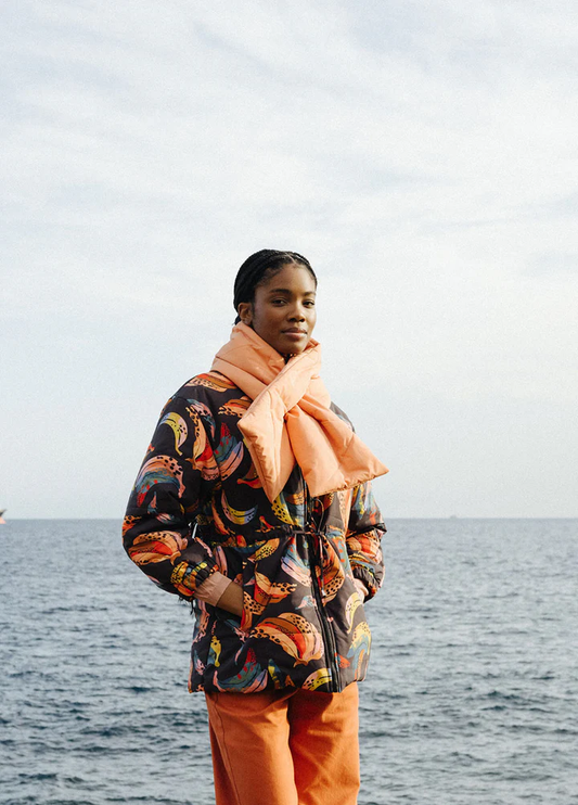 Sciarpa Donna Pepaloves Quilted Bananas – Imbottita con Stampa Colorata