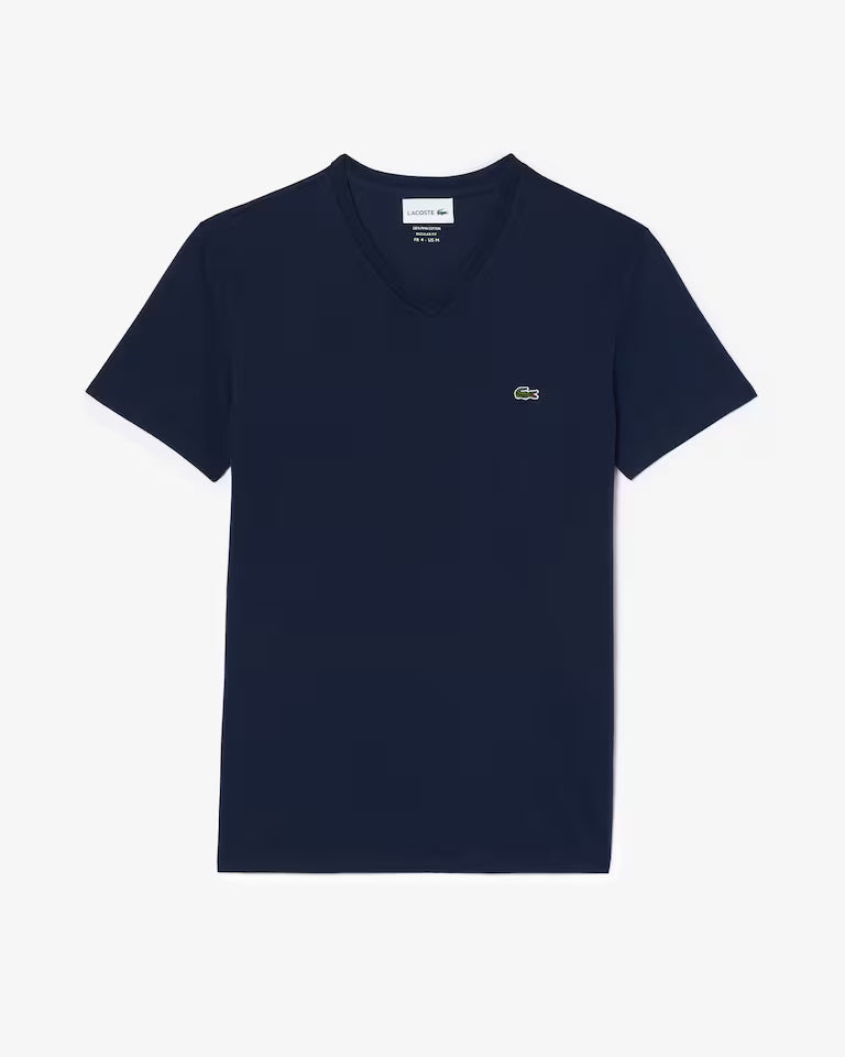 Lacoste · T-shirt uomo scollo V cotone pima blu