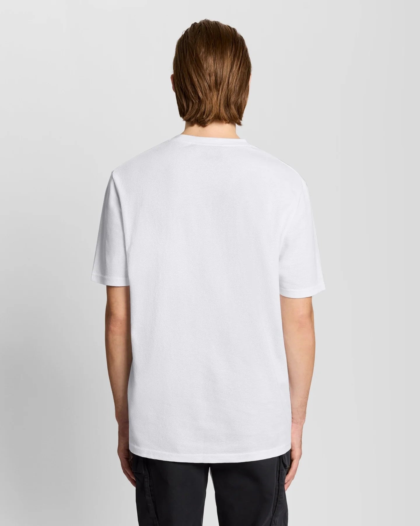 Lyle & Scott · T-Shirt uomo relaxed cotone Jacquard bianco