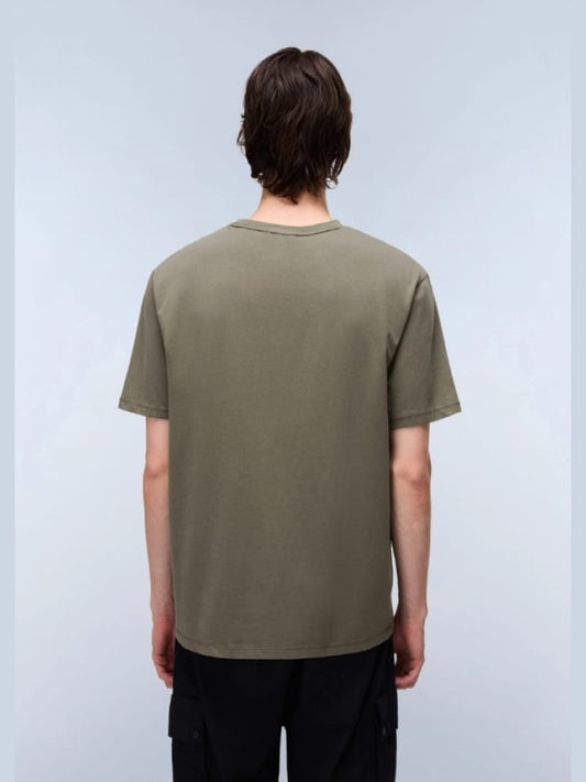 Napapijri · T-shirt Badge logo circolare uomo verde oliva