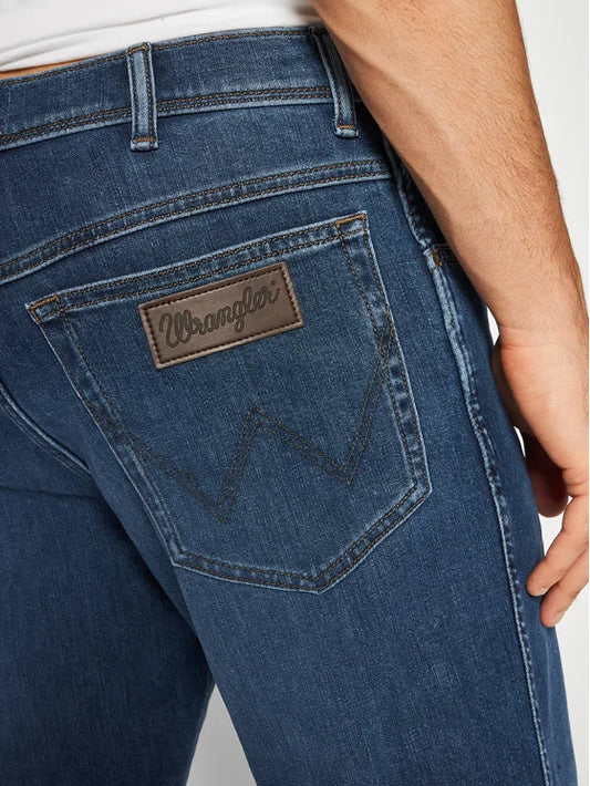 WRANGLER Jeans Uomo Original Straight denim Darkstone “Texas”