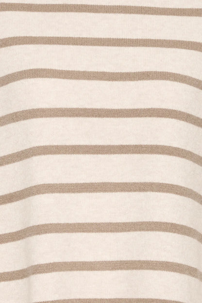 Poncho Fransa a collo alto a righe senza maniche in acrilico