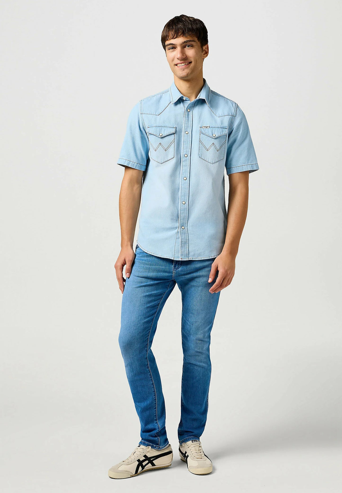 Wrangler · Jeans Larston uomo slim tapered blu chiaro
