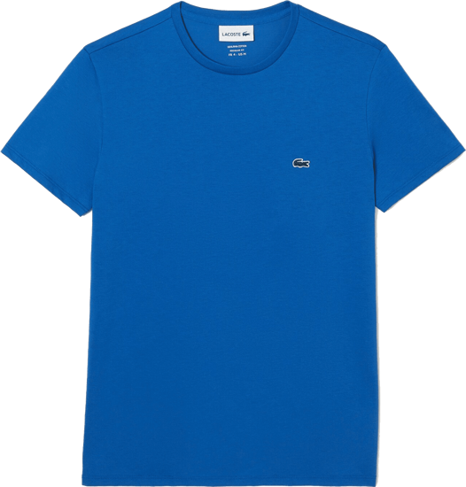 LACOSTE T-Shirt Uomo Manica Corta Lacoste Cotone PIMA Blu