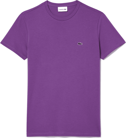 LACOSTE T-Shirt Uomo Manica Corta Cotone PIMA Viola