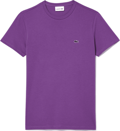 LACOSTE T-Shirt Uomo Manica Corta Cotone PIMA Viola